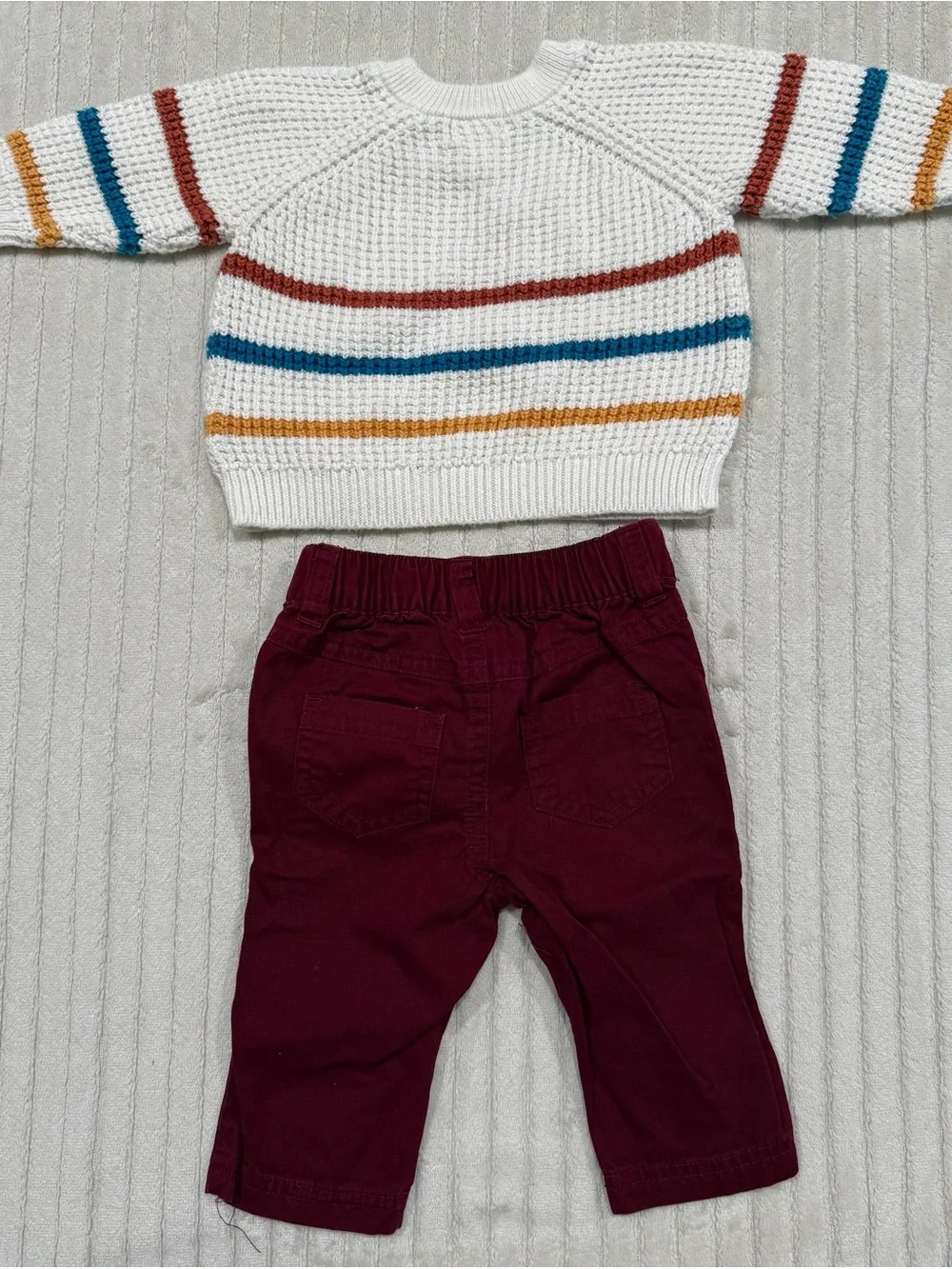Cat & Jack-Baby Burgundy Pants and Sweater Outfit - size 0-3 Months